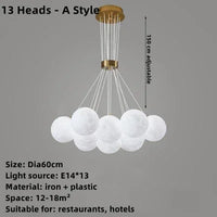 Lustre 3D Moons | Lustre Aérien avec bulles suspendues et éclairage soyeux - LUSTRINA