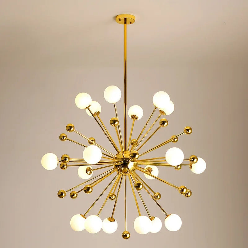 Lustre Cuisine Moderne Sputnik | Lustre doré Led premium sophistiquée - LUSTRINA