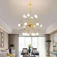 Lustre Cuisine Moderne Sputnik | Lustre doré Led premium sophistiquée - LUSTRINA