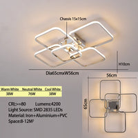 Lustre Galaxie | Luminaire Aluminium Doré ou Chromé, Éclairage LED pour Salon, Chambre - LUSTRINA