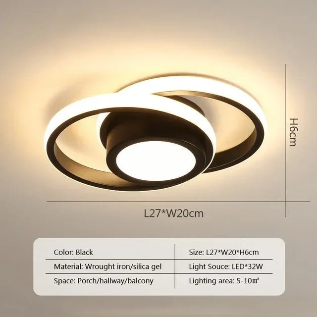 Anneaux Moderne LED | Luminaire noir ou blanc Led - LUSTRINA