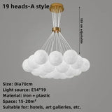 Lustre 3D Moons | Lustre Aérien avec bulles suspendues et éclairage soyeux - LUSTRINA