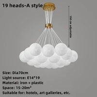 Lustre 3D Moons | Lustre Aérien avec bulles suspendues et éclairage soyeux - LUSTRINA