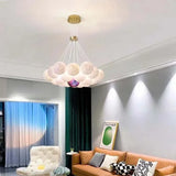 Lustre 3D Moons | Lustre Aérien avec bulles suspendues et éclairage soyeux - LUSTRINA