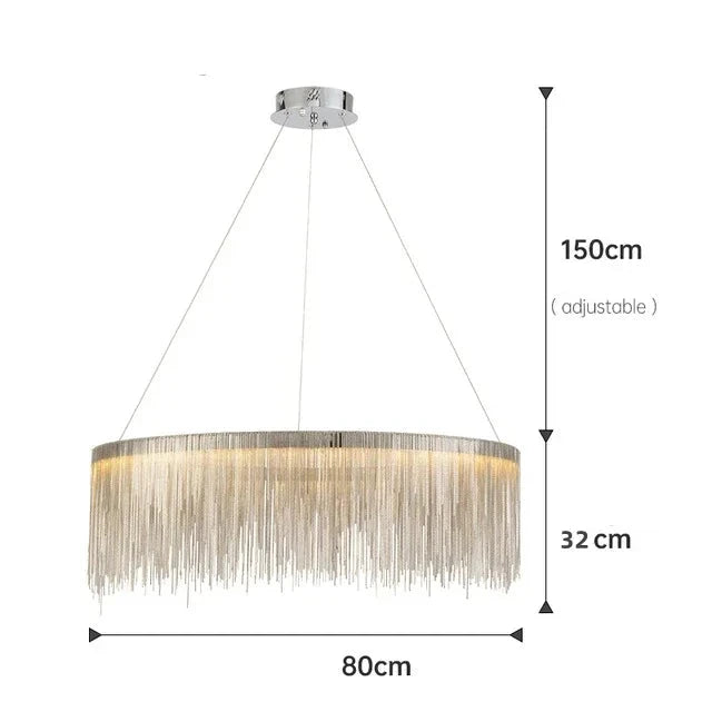 Lustre Aura Luxueuse | Chaînes dorées et abat-jours colorés pour une Ambiance Unique - LUSTRINA