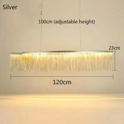 Lustre Aura Luxueuse | Chaînes dorées et abat-jours colorés pour une Ambiance Unique - LUSTRINA