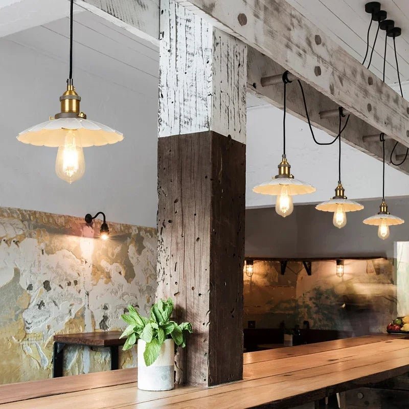 Aura Rustic | Lustre cuisine moderne blanc ou noir - LUSTRINA