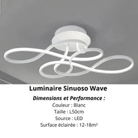 Sinuoso Wave | Éclairage Chic pour Salon - LUSTRINA