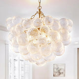 Lustre Bulles en Verre Nordic | Lustre à 4 ou 6 sources lumineuses pour Salon et Chambre - LUSTRINA