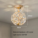 Éclat Astral | Doré et Cristal pour illuminer couloir, chambre avec raffinement - LUSTRINA