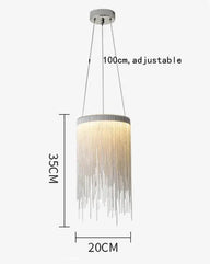 Lustre Aura Luxueuse | Chaînes dorées et abat-jours colorés pour une Ambiance Unique - LUSTRINA