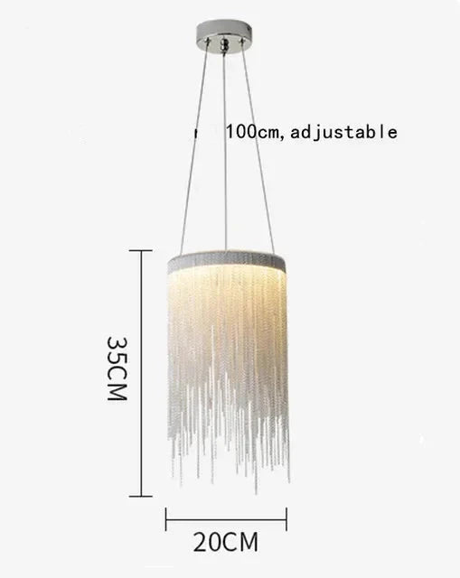 Lustre Aura Luxueuse | Chaînes dorées et abat-jours colorés pour une Ambiance Unique - LUSTRINA