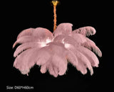 Plumes d’Autruche | Lustre Style Nordique en Plumes pour Salon et Chambre - LUSTRINA