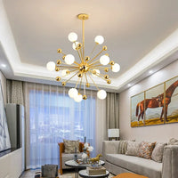 Lustre Cuisine Moderne Sputnik | Lustre doré Led premium sophistiquée - LUSTRINA