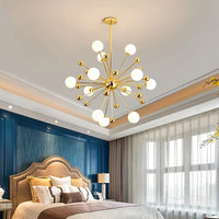 Lustre Cuisine Moderne Sputnik | Lustre doré Led premium sophistiquée - LUSTRINA