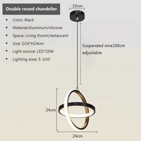 Orbitale LED | Suspension chic Noir ou Blanc - LUSTRINA
