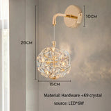 Éclat Astral | Doré et Cristal pour illuminer couloir, chambre avec raffinement - LUSTRINA