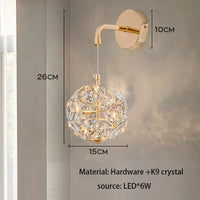 Éclat Astral | Doré et Cristal pour illuminer couloir, chambre avec raffinement - LUSTRINA