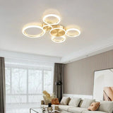 Lustre Anneaux Doré | Lustre LED Aluminium doré Tendance - LUSTRINA