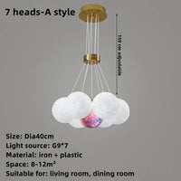 Lustre 3D Moons | Lustre Aérien avec bulles suspendues et éclairage soyeux - LUSTRINA