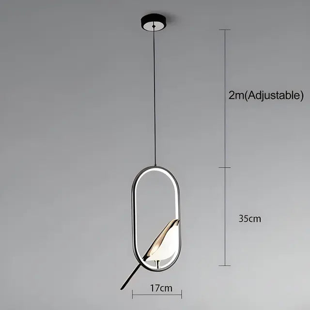 Oiseau d'Ébène | Suspension LED en Aluminium prestige pour Décoration Élégante - LUSTRINA