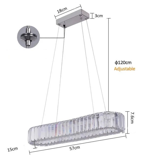 Lustre Célesta Circle | Lustre salon avec Cristaux K9 et acier Inoxydable pour ambiance épurée - LUSTRINA