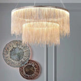 Lustre Aura Luxueuse | Chaînes dorées et abat-jours colorés pour une Ambiance Unique - LUSTRINA