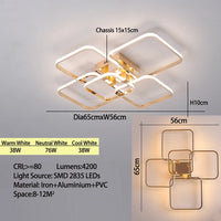 Lustre Galaxie | Luminaire Aluminium Doré ou Chromé, Éclairage LED pour Salon, Chambre - LUSTRINA