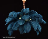 Plumes d’Autruche | Lustre Style Nordique en Plumes pour Salon et Chambre - LUSTRINA