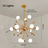 Lustre Cuisine Moderne Sputnik | Lustre doré Led premium sophistiquée - LUSTRINA