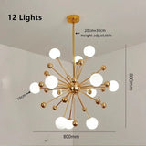 Lustre Cuisine Moderne Sputnik | Lustre doré Led premium sophistiquée - LUSTRINA