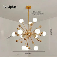 Lustre Cuisine Moderne Sputnik | Lustre doré Led premium sophistiquée - LUSTRINA