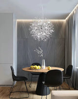 Lustre Dandelion | Luminaire suspendu doré ou argenté pour un éclairage de 10 à 15 m² - LUSTRINA