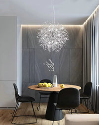 Lustre Dandelion | Luminaire suspendu doré ou argenté pour un éclairage de 10 à 15 m² - LUSTRINA