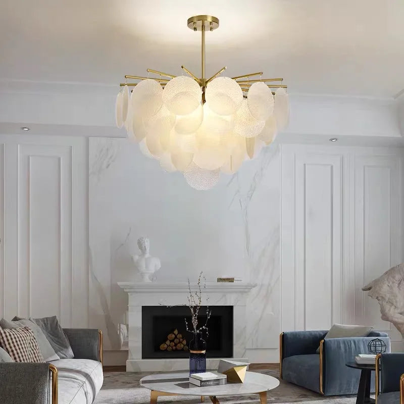 Lustre Art Déco en Verre | Lustre salon en Verre Raffiné - LUSTRINA