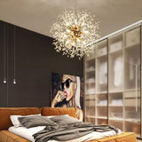 Lustre Dandelion | Luminaire suspendu doré ou argenté pour un éclairage de 10 à 15 m² - LUSTRINA