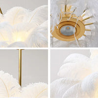 Plumes d’Autruche | Lustre Style Nordique en Plumes pour Salon et Chambre - LUSTRINA