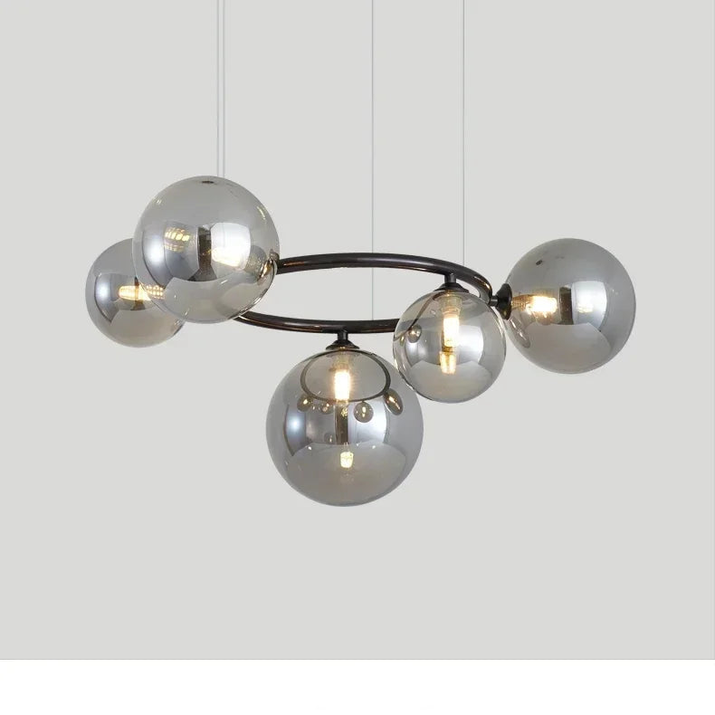 Lustre Magic Beans | Lustre Tendance en Verre Fumé pour Salon, Salle à Manger et Chambre - LUSTRINA