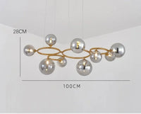 Lustre Magic Beans | Lustre Tendance en Verre Fumé pour Salon, Salle à Manger et Chambre - LUSTRINA