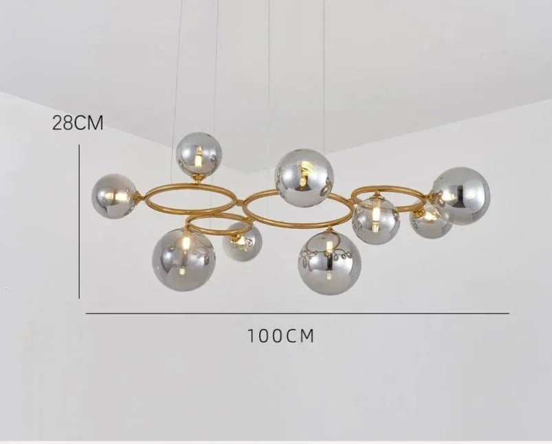Lustre Magic Beans | Lustre Tendance en Verre Fumé pour Salon, Salle à Manger et Chambre - LUSTRINA