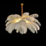Plumes d’Autruche | Lustre Style Nordique en Plumes pour Salon et Chambre - LUSTRINA