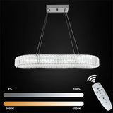 Lustre Célesta Circle | Lustre salon avec Cristaux K9 et acier Inoxydable pour ambiance épurée - LUSTRINA