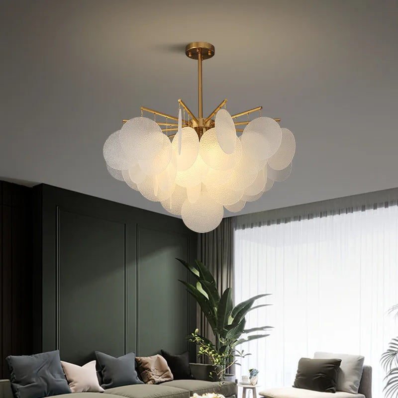 Lustre Art Déco en Verre | Lustre salon en Verre Raffiné - LUSTRINA