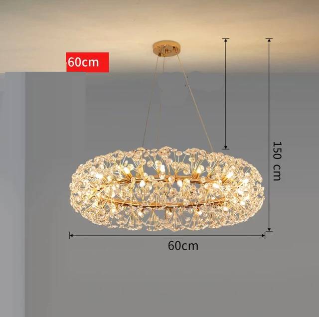 Lustre Européen Dandelion | Lustre Doré Premium pour Salon, Disponible en Deux Modèles - LUSTRINA