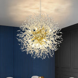 Lustre Dandelion | Luminaire suspendu doré ou argenté pour un éclairage de 10 à 15 m² - LUSTRINA