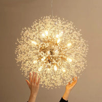 Lustre Dandelion | Luminaire suspendu doré ou argenté pour un éclairage de 10 à 15 m² - LUSTRINA