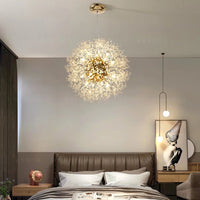 Lustre Dandelion | Luminaire suspendu doré ou argenté pour un éclairage de 10 à 15 m² - LUSTRINA