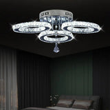 Cristalys | Lustre salon cristal et acier inoxydable - LUSTRINA