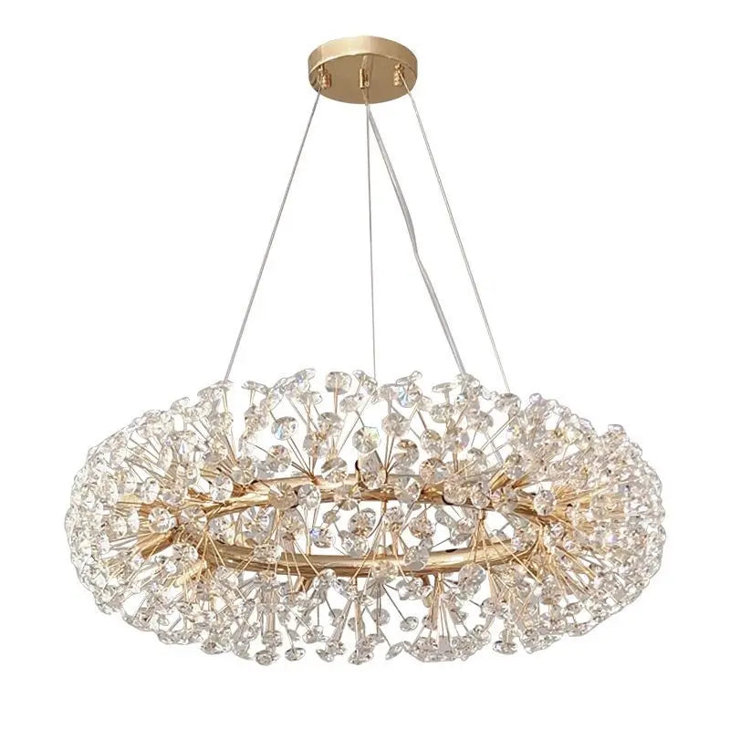 Lustre Européen Dandelion | Lustre Doré Premium pour Salon, Disponible en Deux Modèles - LUSTRINA