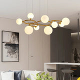 Lustre Magic Beans | Lustre Tendance en Verre Fumé pour Salon, Salle à Manger et Chambre - LUSTRINA